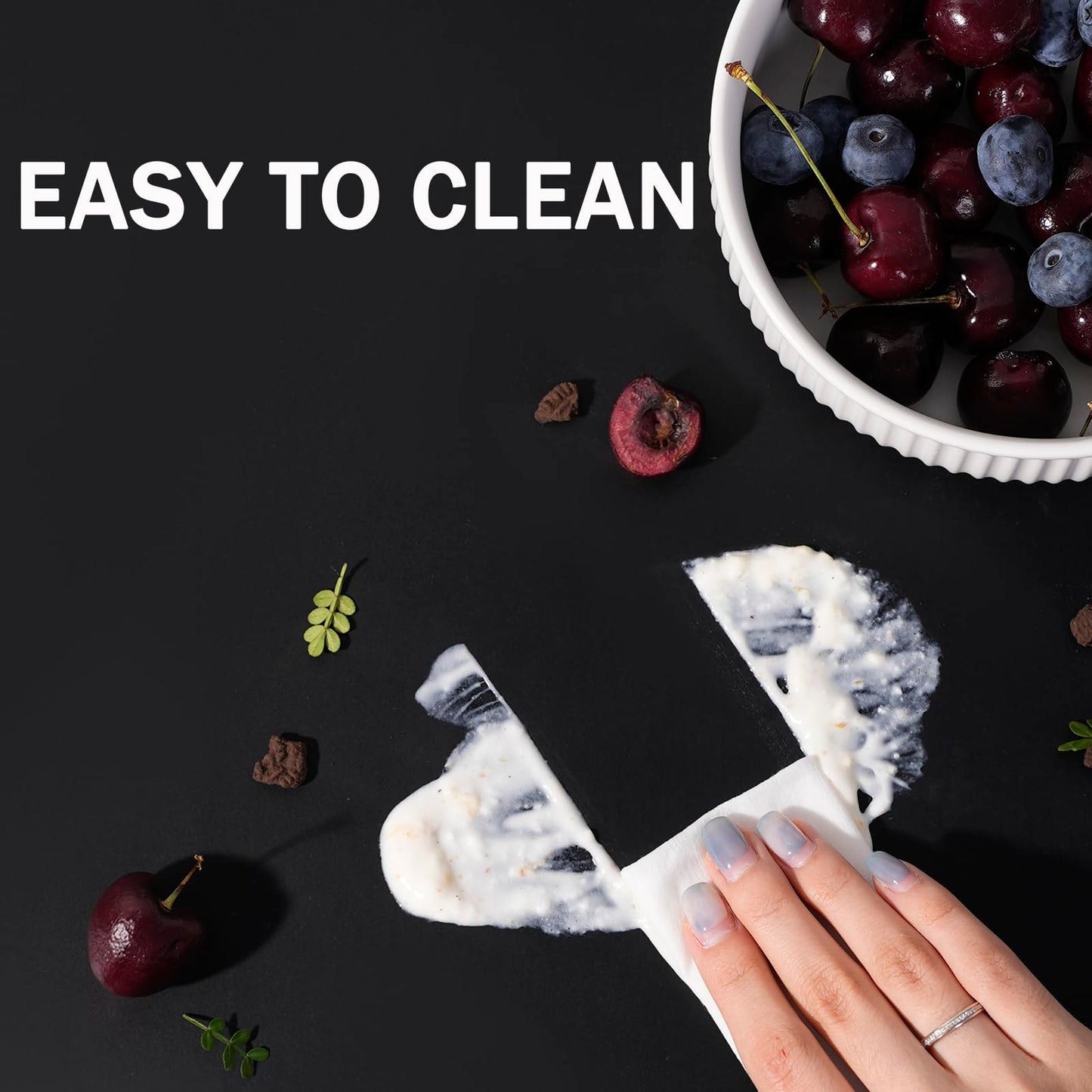 SAPID 32"x24" Extra Large Silicone Mat With Raised Edge, Rolled-Up Silicone Mats For Kitchen Counter Heat Resistant Silicone Mat With Lip, Thick Countertop Protector Mat,Silicone Mats For Crafts,Black