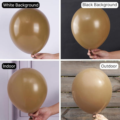 PartyWoo Brown Balloons - 127-Piece Boho Neutral Balloon Arch Kit for Weddings & Parties | 5-36 Inch Sizes