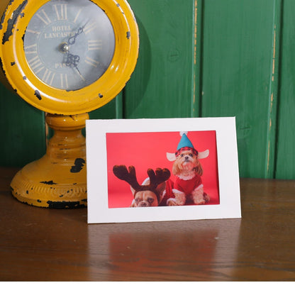 Litpoetic 200 Pack Standing Paper Picture Frames 4x6,Cardboard Photo Frame with Easel,Paper Photo Frame Cards,Gallery Frames Bulk For Mother's Day,Father's Day, Graduation - White