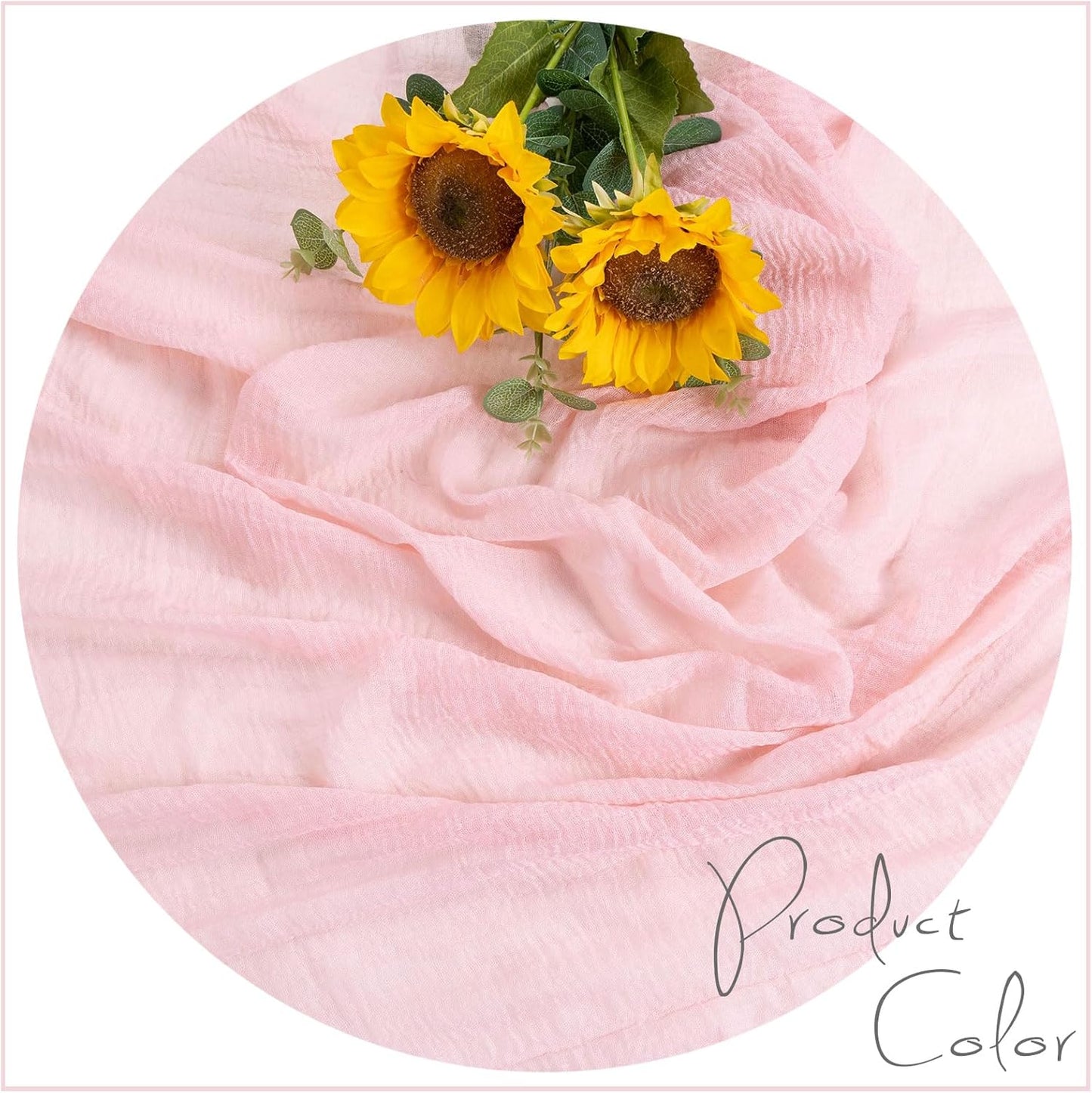 Blushing Pink Cheesecloth Table Runner - 10ft Rustic Gauze for Weddings & Baby Showers | 32x120 Inches