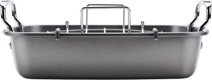 Circulon Total Bakeware Nonstick Roasting Pan with Rack - 17-Inch x 13-Inch, Gray Finish