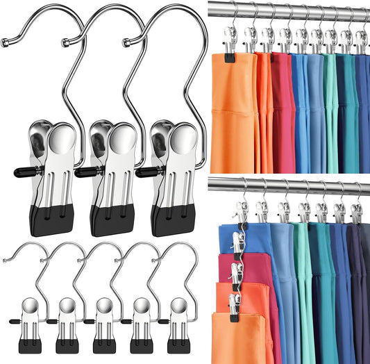 Skiennix 30-Pack Pants Hangers - Space-Saving Clip Organizers for Leggings, Jeans & Skirts