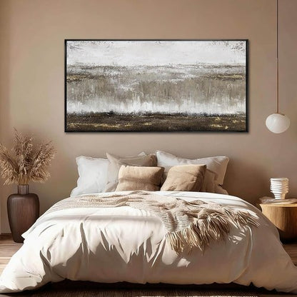 Artexist Textured Canvas Wall Art - Modern Black and Grey Photo Print | 24"x48" Artwork for Bedroom or Office