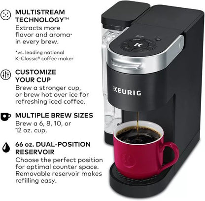 Keurig K-Supreme Coffee Maker - MultiStream Technology, 4 Brew Sizes, 66oz Reservoir, Black (Renewed)