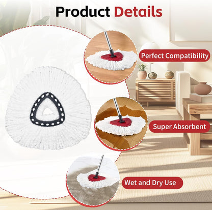 O Cedar Spin Mop Replacement Kit - 2 Microfiber Mop Heads, 58" Handle & Scrub Brush Attachment