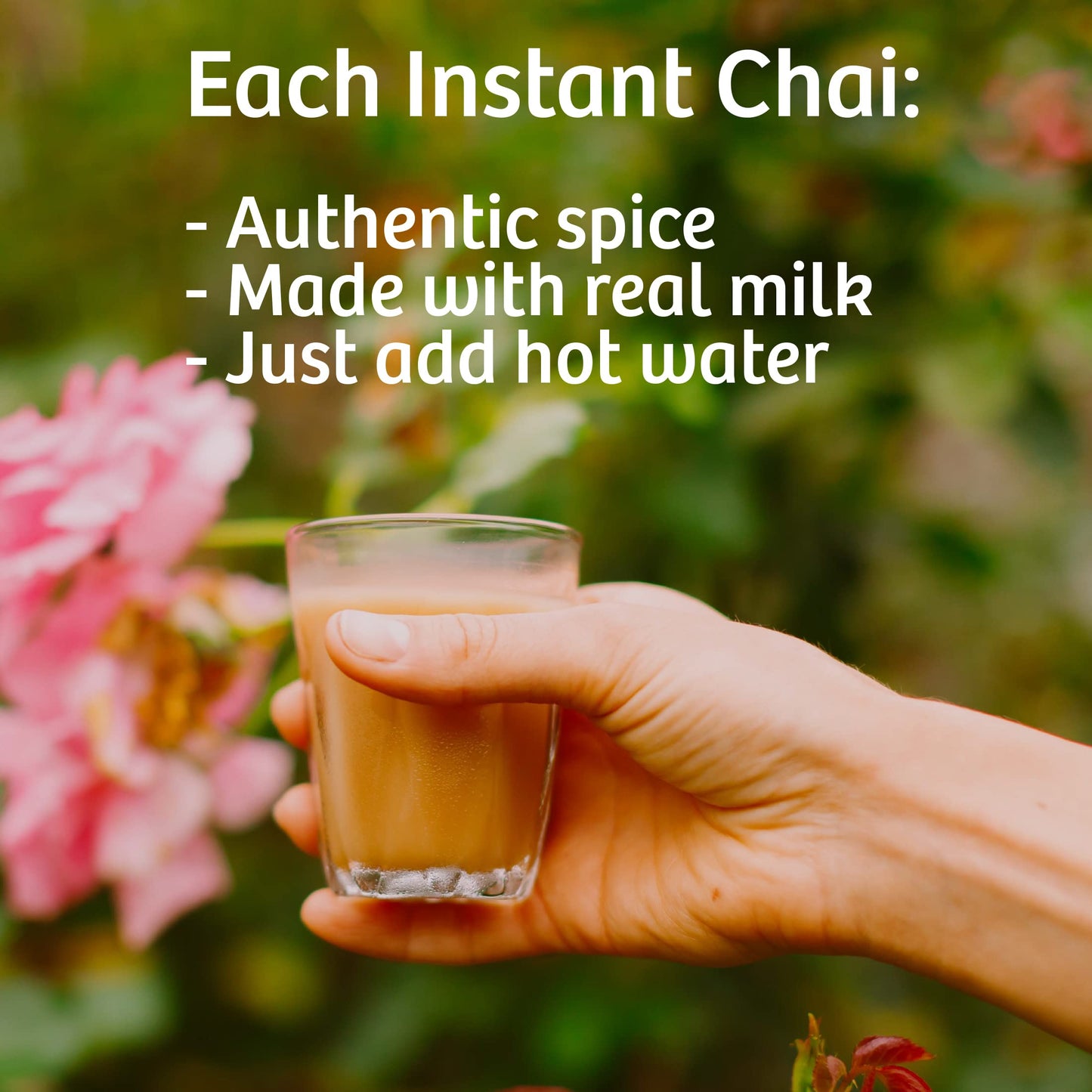 Tea India Chai Moments Cardamom Chai Tea Instant Latte Mix Flavorful Blend Of Premium Black Tea, Cardamom & Natural Ingredients Traditional Indian Caffeinated Tea Individually wrapped 10 Sachets