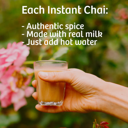 Tea India Chai Moments Cardamom Chai Tea Instant Latte Mix Flavorful Blend Of Premium Black Tea, Cardamom & Natural Ingredients Traditional Indian Caffeinated Tea Individually wrapped 10 Sachets