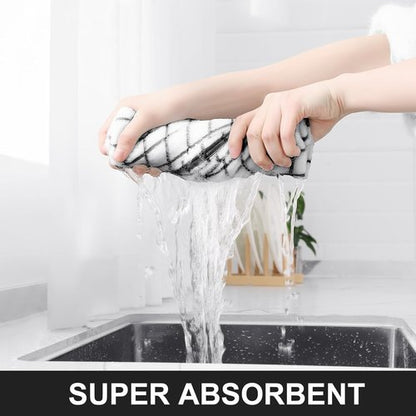 Homaxy Premium Cotton Kitchen Towels - Super Absorbent 390 GSM Dish Towels | 16"x28", Black Check, 6 Pack