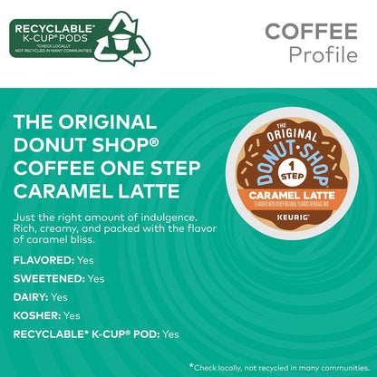 Original Donut Shop Caramel Latte K-Cup Pods - One-Step Brewing, 20 Count