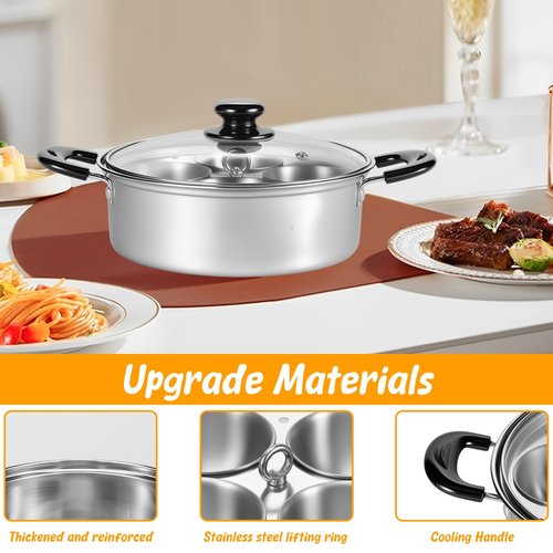 2Pcs Egg Poacher Pan Stainless Steel Poached Egg Maker with 8 Cups Nonstick Stovetop Egg Cooker Pot for Induction Cooktop (Silver, 2-Pack)