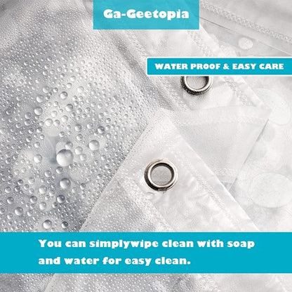 Ga-Geetopia EVA Clear Thin Shower Curtain Liner, Pebble Pattern 72x72 Inch Lightweight Plastic Bathroom Shower Showroom Inner Curtain with Rustproof Metal Grommets and Weighted Magnets(NO Hooks)