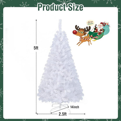 Costway 5ft Artificial PVC Christmas Tree with Stand - Indoor/Outdoor, White - Variation of THIS listing