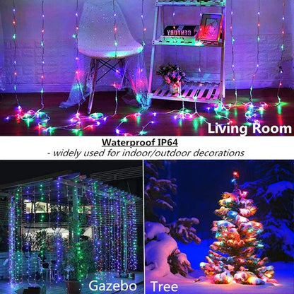 Skiennix Curtain Lights - 300 LED Twinkle String Lights for Bedroom & Wedding Decor | 9.8x9.8 Ft