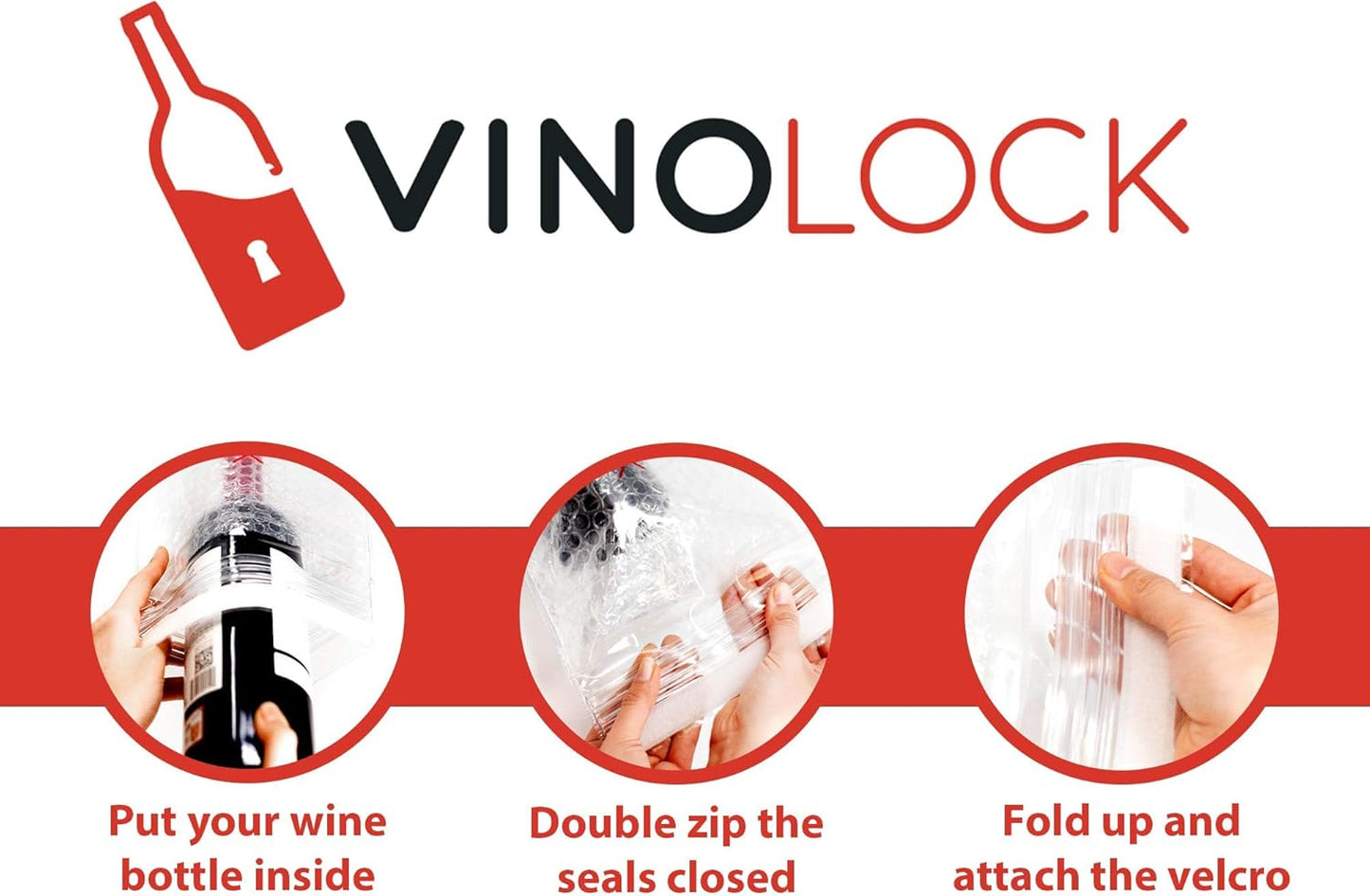 Wine Protector Bag For Airline Travel by Vinolock - 6 pack