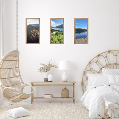 JCJMY 8x17 Picture Frame Rustic Brown for Poster Photo Picture, Horizontal and Vertical Formats for Wall Hanging, 8 x 17 Wall Gallery Poster Photo Frame for 8 by 17 Photos Posters, Rustic Brown