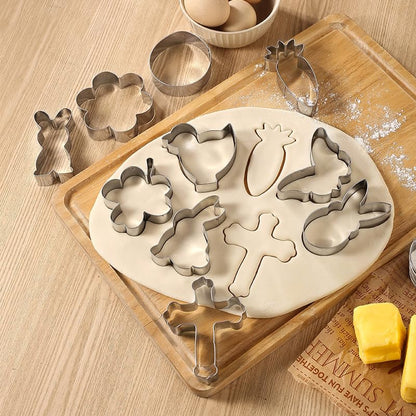 Easter Cookie Cutter Set of 10 Shapes for Baking & Crafts - Stainless Steel
