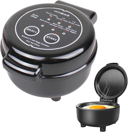 Smart Fried Egg Cooker - Automatic Maker for 6 Styles, Non-Stick Coating, Black Finish