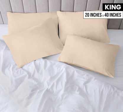 Utopia Bedding King Pillow Cases - 12 Pack | Soft Brushed Microfiber - Fade Resistant, 20 x 40 Inches (Beige)