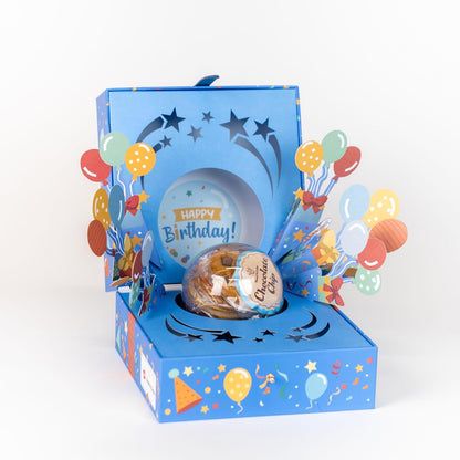 Send A Cake Happy Birthday Bloom Box | 4 Gourmet Cookies - Lemon, Peanut Butter, Chocolate Chip & Oatmeal - Ready to Gift, No Assembly Required