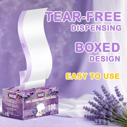Regine Switzerland 100Ct Lavender Scented Trash Bags - Odor Resistant 4 Gallon Drawstring Bags