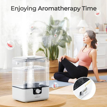 CHIVALZ 6L Cool Mist Humidifier - Ultra Quiet 26dB | 50-Hour Runtime for Large Rooms & Nurseries - White