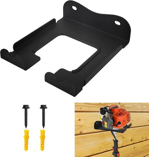Ertuohg Garage Organizer - Heavy Duty Steel Trimmer Rack | Wall-Mounted Garden Tool Storage, Black, 5.9 x 4.9 x 1.5 Inches
