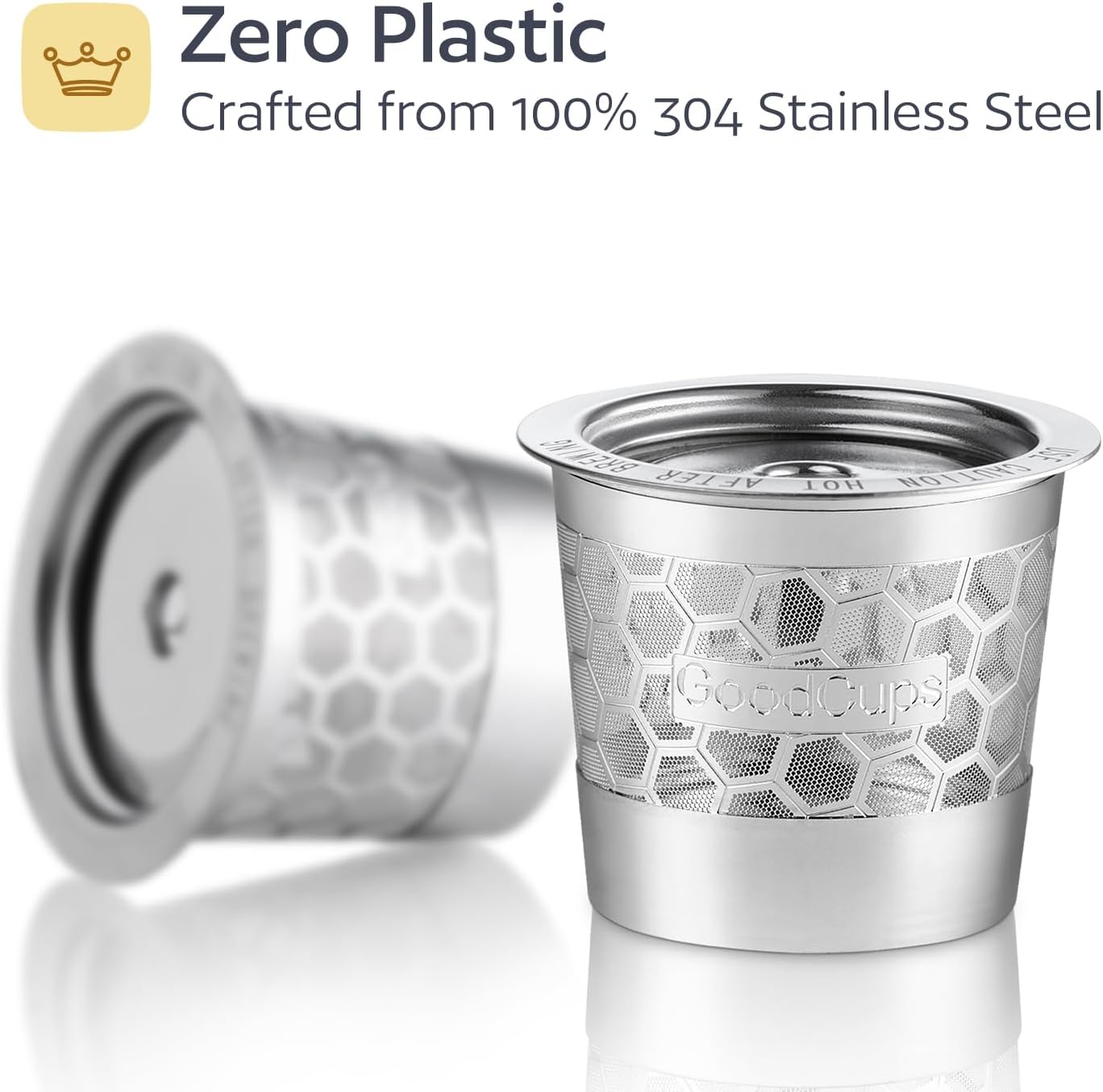 Skiennix 2-Pack Reusable K-Cup Coffee Filters - Durable 304 Stainless Steel for Keurig Brewers