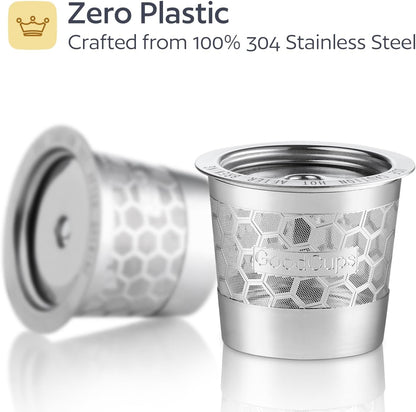 Skiennix 2-Pack Reusable K-Cup Coffee Filters - Durable 304 Stainless Steel for Keurig Brewers