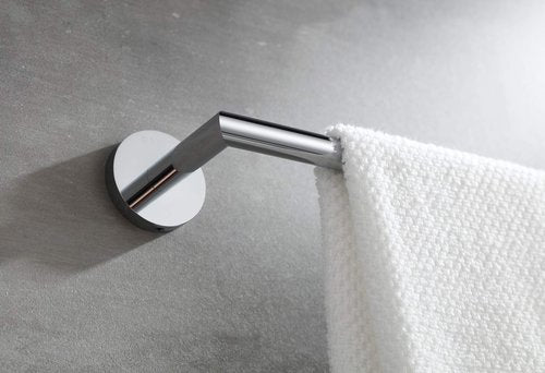 BUVELOT Towel Racks for Bathroom, Chrome Towel Bar, Wall Mounted Towel Holder, Modern Hotel Style Bath Towel Rail, Brass, 077070-CR Leo Series