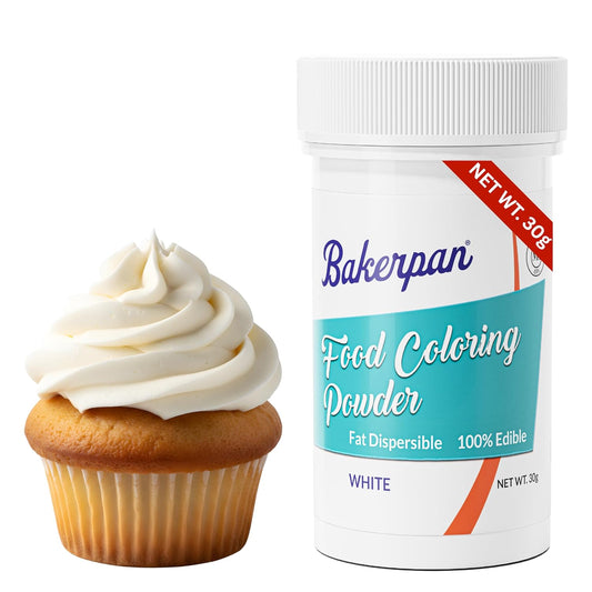Bakerpan White Food Coloring Powder - Oil-Based, Dye-Free - Perfect for Frosting, Cakes & Candy - 30g