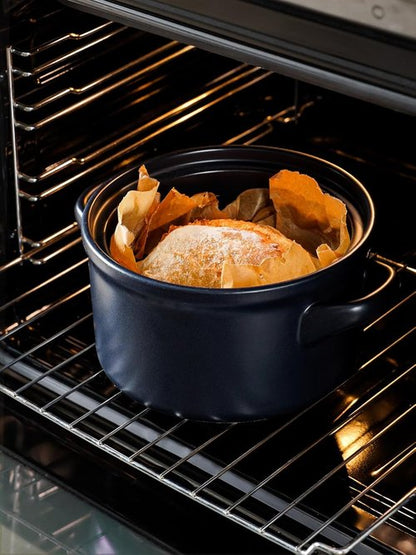 LE TAUCI 3 Quart Ceramic Dutch Oven - Lightweight & Non-Toxic | Oven, Microwave & Dishwasher Safe, Midnight Blue