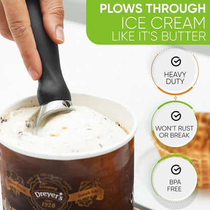 Spring Chef Heavy Duty Ice Cream Scoop - Comfortable Grip, Dishwasher Safe | Perfect for Gelato & Sorbet