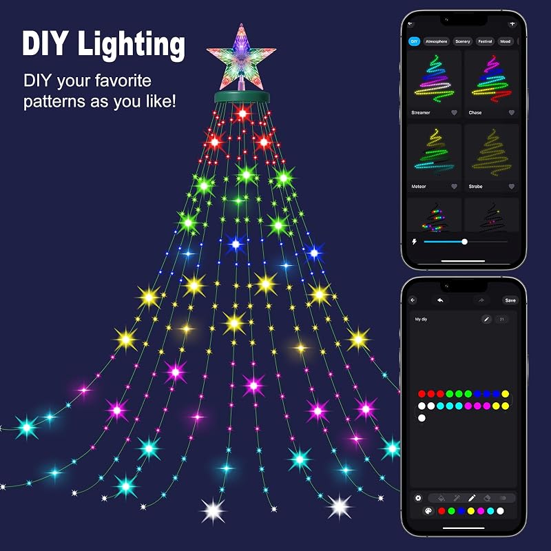 Smart Christmas Tree Lights with Ring Topper, 330 LED Colorful Tree Lights (Variation of THIS listing: 330)