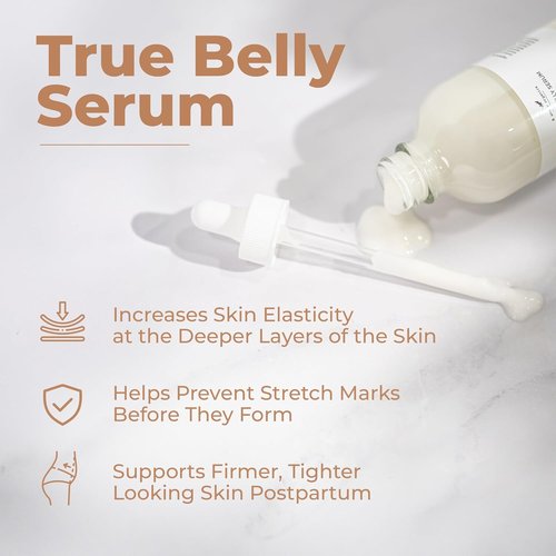8 Sheep True Belly Serum - Pregnancy-Safe Skin Care Oil with Hyaluronic Acid & Centella Asiatica | 4 FL OZ