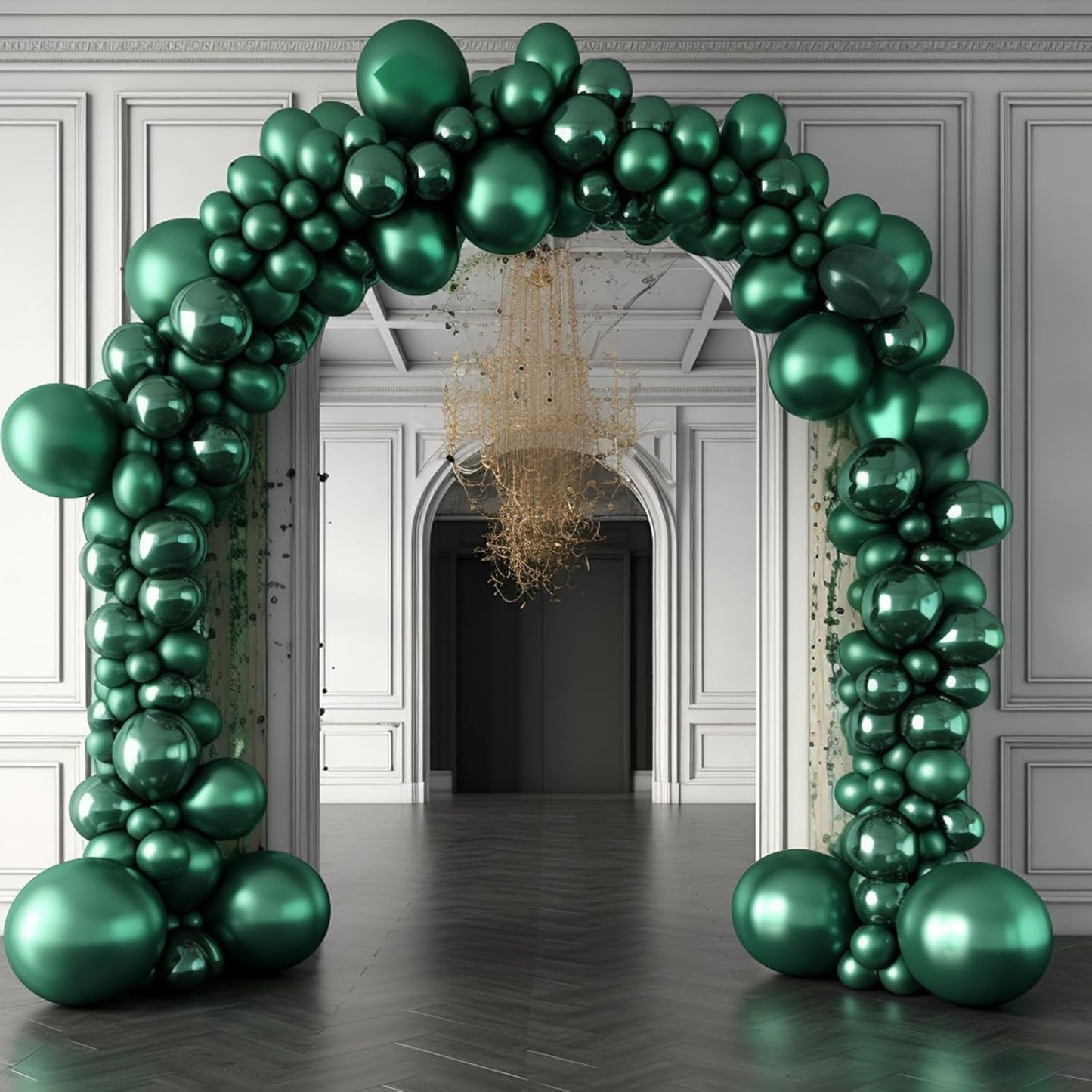 Metallic Green Balloon Garland Kit by [Brand Name] - 130PCS in Various Sizes for Birthday, Graduation, Baby Shower & Wedding Decor