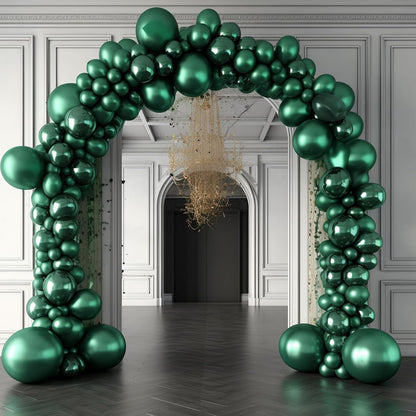 Metallic Green Balloon Garland Kit by [Brand Name] - 130PCS in Various Sizes for Birthday, Graduation, Baby Shower & Wedding Decor