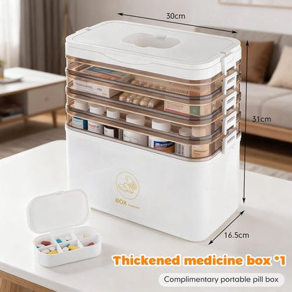 5-Tier Medicine Organizer by [Brand Name] - Portable Medical Cabinet with Handle | 12 x 7 x 12.2 Inch