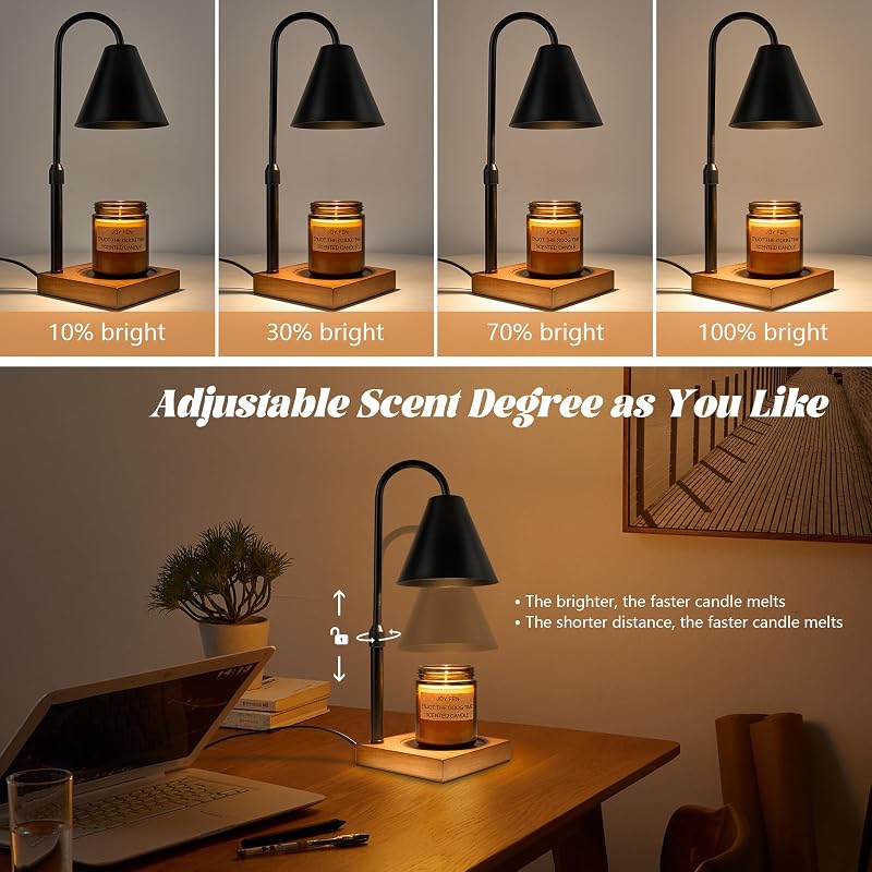 Electric Candle Warmer Lamp with 4-Level Dimmer & 10.6" Black Variation