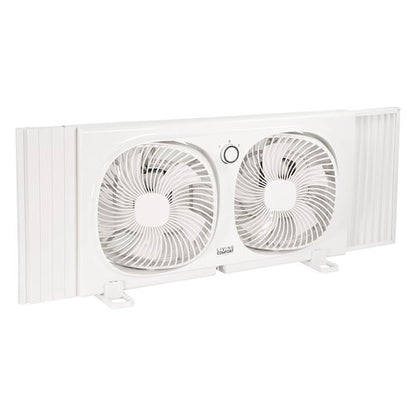 Comfort Zone Living Comfort 9-Inch Twin Window Fan with 2 Speeds & Individually 180° Rotating Fan Heads, Removable Bug Screen – Ideal for Home, Kitchen, Bedroom & Office
