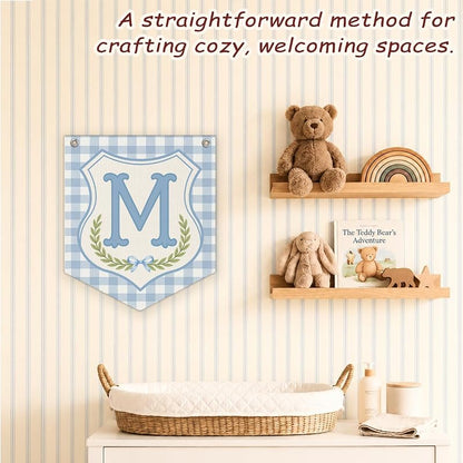 Personalized Baby Boy Name Banner - Nursery Decor Flag M