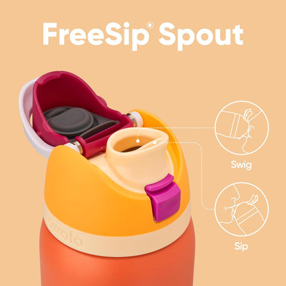 Owala FreeSip Insulated Stainless Steel Water Bottle - 24 oz BPA-Free | Citrus Crush for Sports & Travel
