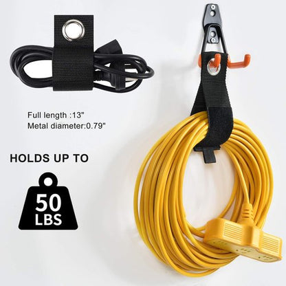 AOBEN Heavy Duty Garage Hooks - 24PCS Wall Mount Organizer for Ladders, Bikes & Tools | Anti-Slip Design