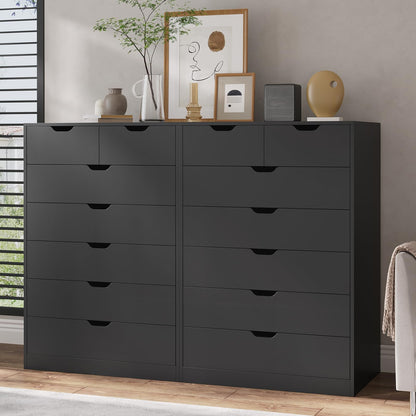 Tall 7 Drawer Dresser, Black Modern Chest of Drawers for Bedroom,Closet Dressers with Drawers for Living Room, Entryway, Hallway
