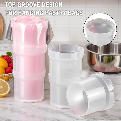 Pastry Piping Bag Holder Stand - Translucent Clear Plastic Cream Icing Rack for Cake Decorating (1 Pc)