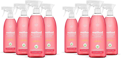 Method All-Purpose Cleaner Spray - Pink Grapefruit Scent | Ideal for Counters & Tiles - 28 Fl Oz (Pack of 8)