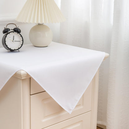 sancua 2 Pack Small Square Tablecloth 24 x 24 Inch White, Stain and Wrinkle Resistant Washable Polyester Table Cloth Decorative Solid Fabric Table Cover for Nightstand End Bedside Table