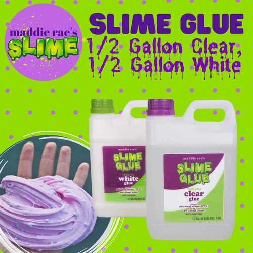 Maddie Rae's Slime Glue - Non-Toxic Clear & White 2-Pack (1/2 Gallon Each) | Perfect for Slime Kits & Crafts