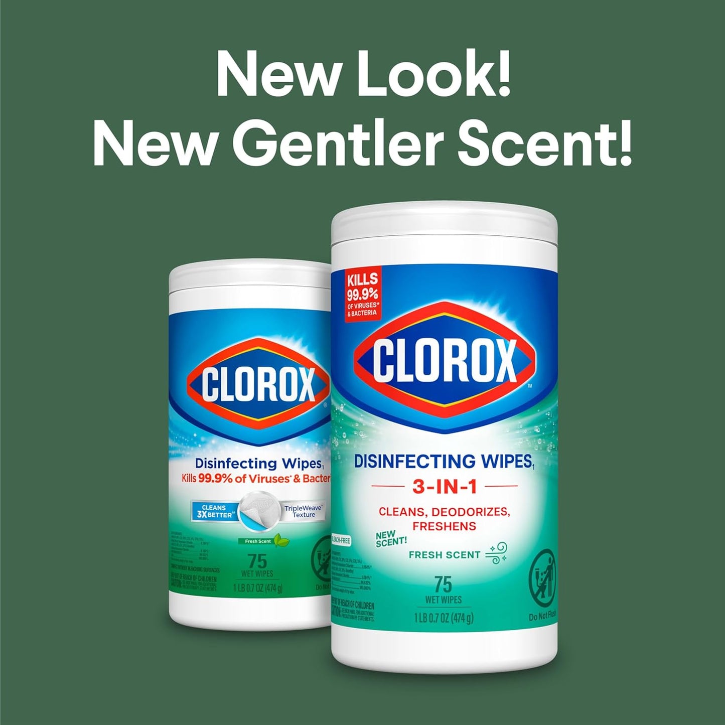 Clorox Disinfecting Cleaning Wipes - Fresh Scent, Bleach-Free, 75 Count for Effective Cleaning