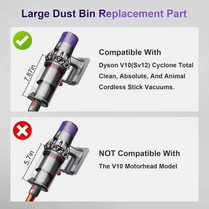 Dyson Large Bin Replacement & Filter | Compatible with V10 SV12 Animal & Absolute Models