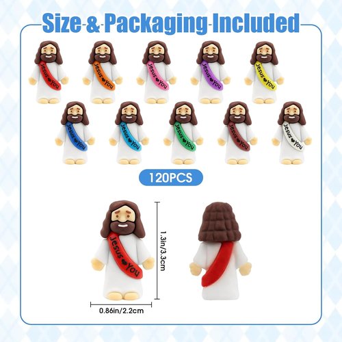 Little Jesus | 120 Mini Figurines Set - Cute Baby Jesus Pocket Gifts for Easter & Baptism